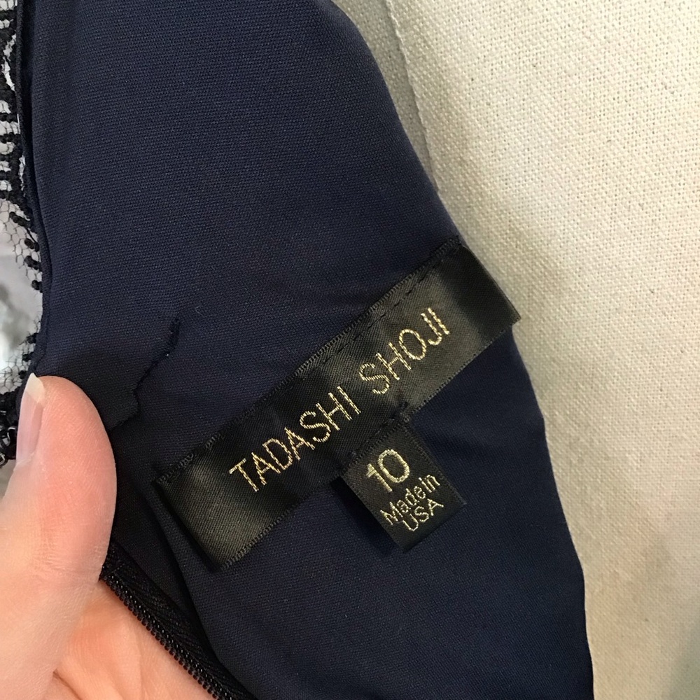 Tadashi Shoji Navy and White Lace Maxi Dress - Picture 8 of 10